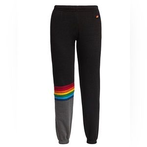 AVIATOR NATION Rainbow Stitched Sweatpants Made in USA